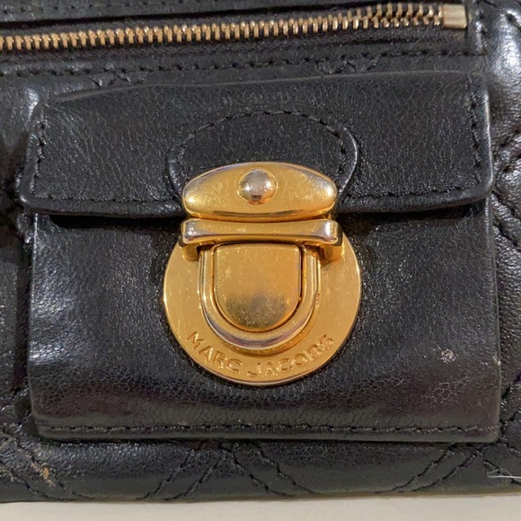 🔥 HOT DEAL 🔥 MARC JACOBS ✨ quilted black gold wallet continental - Picture 5 of 11
